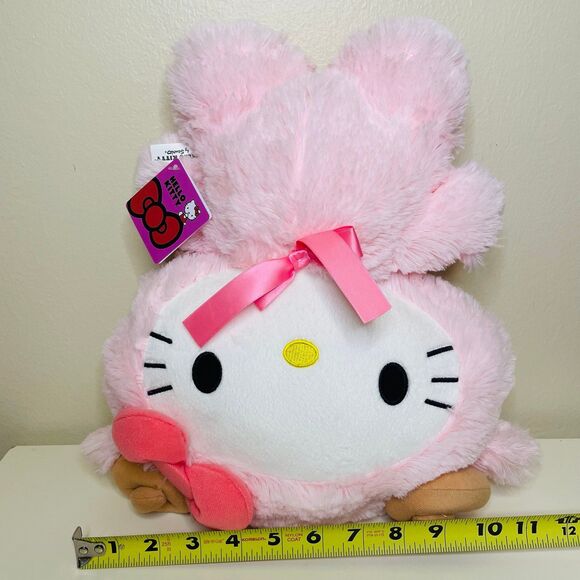 NWT  Authentic Sanrio Pink Hello Kitty in Ram Costume Fluffy LARGE Plushie 12” - Picture 4 of 5